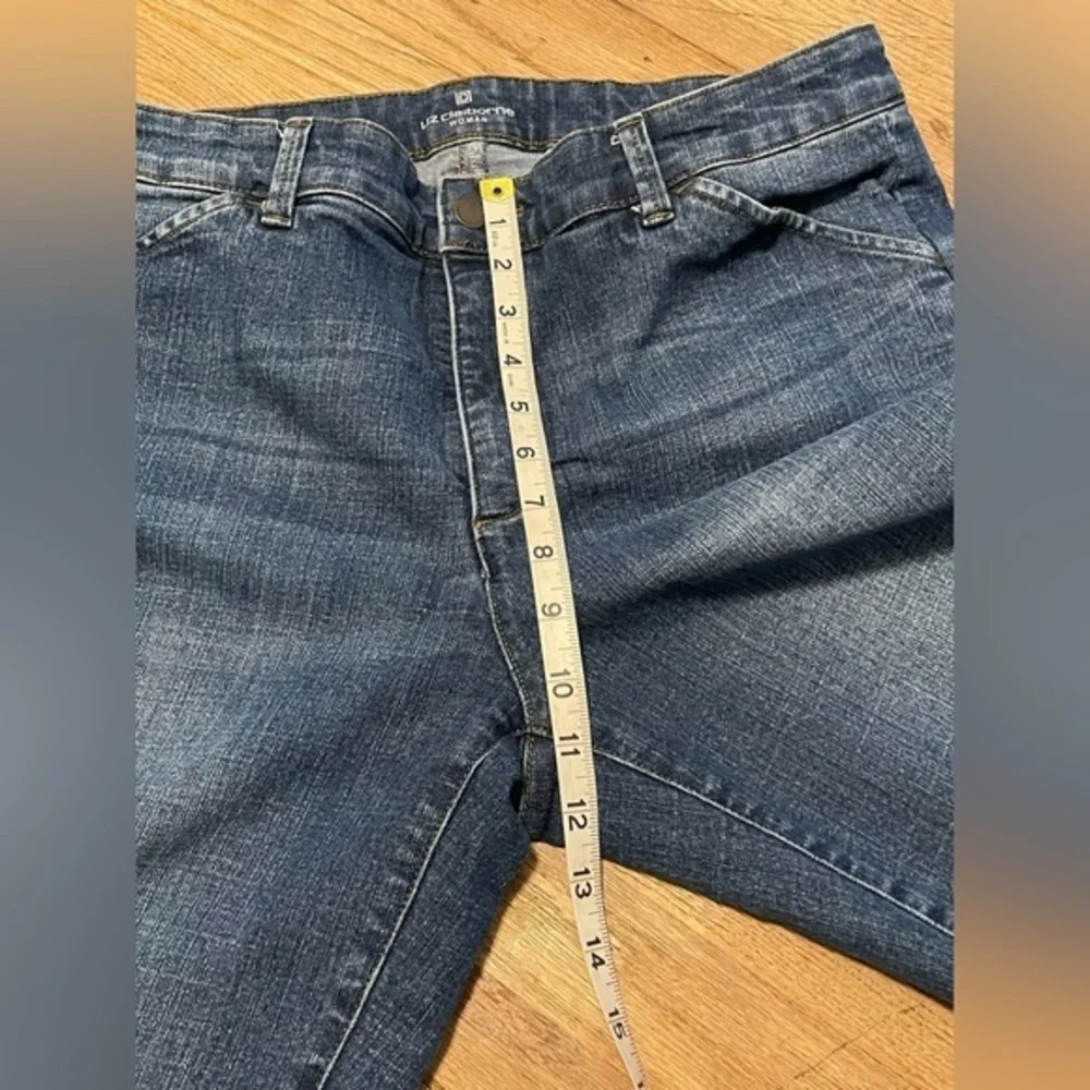 Liz Claiborne Classic Fit Crop Capris Blue Denim Jeans Cropped Stretchy Sz 14w - Picture 4 of 9